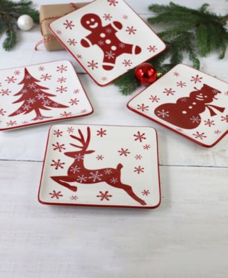 Winterfest Holiday Salad Plates, Set of 4