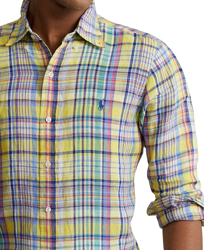 Lauren Ralph Lauren Plus-Size Plaid Linen Shirt - Macy's