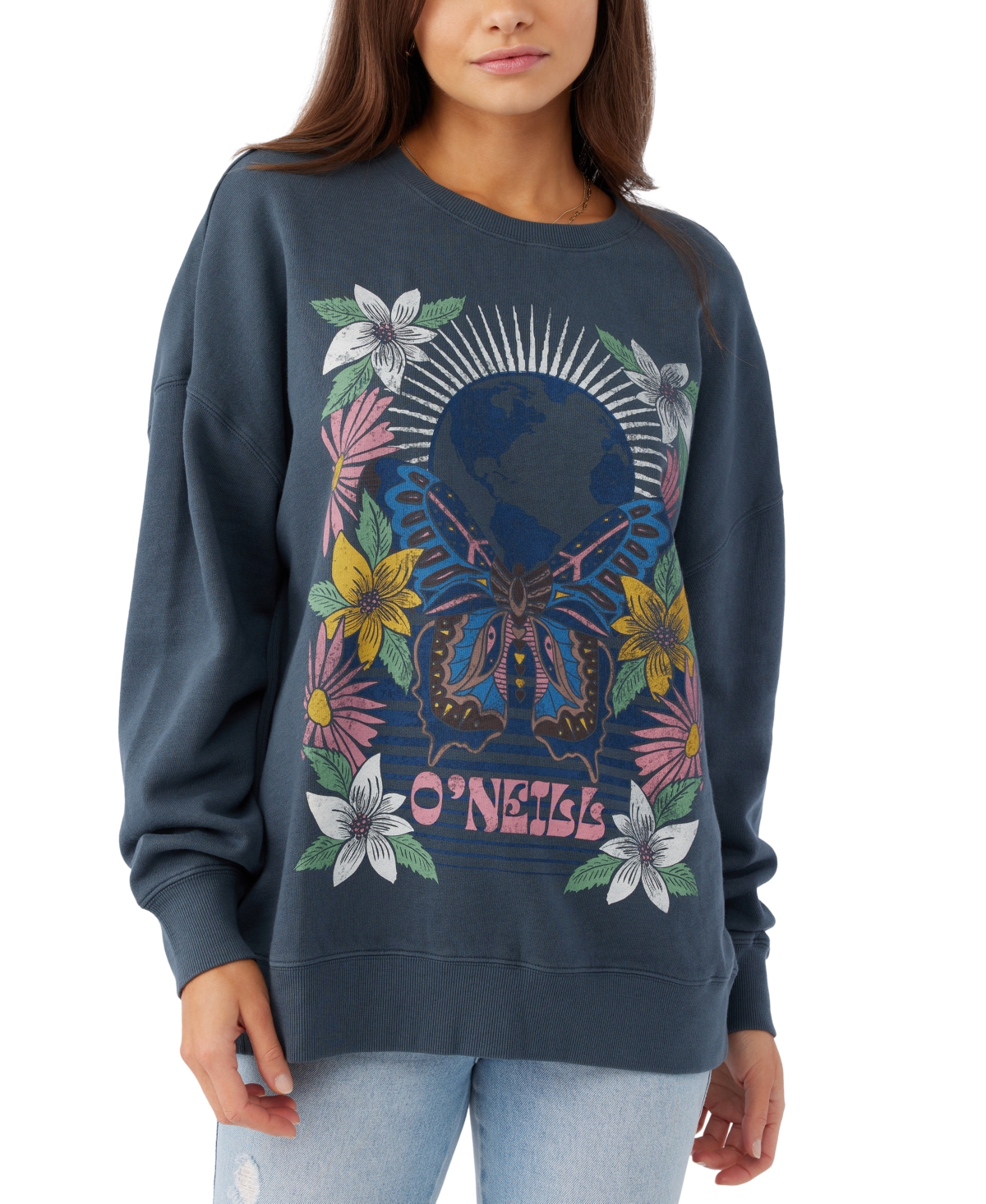 O'neill Juniors' Choice Graphic Sweatshirt, Created For Macy's In Slate