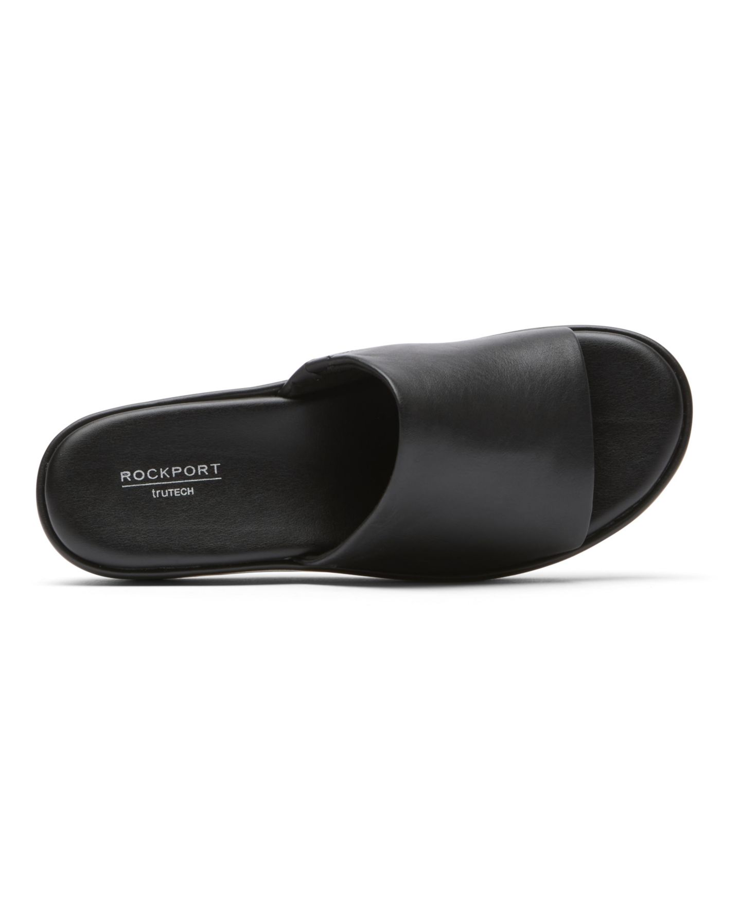 Женские сандалии Rockport Aubriella Slip-On Platform Wedge, цвет: Чёрный кожаный — фото 4