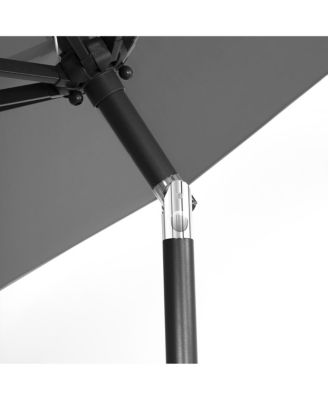 9 ft. Patio Solar Power LED lights Market Umbrella with Black Round Base