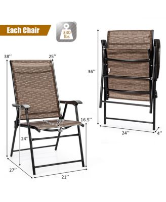 2PCS Outdoor Patio Folding Chair Camping Portable Lawn Garden