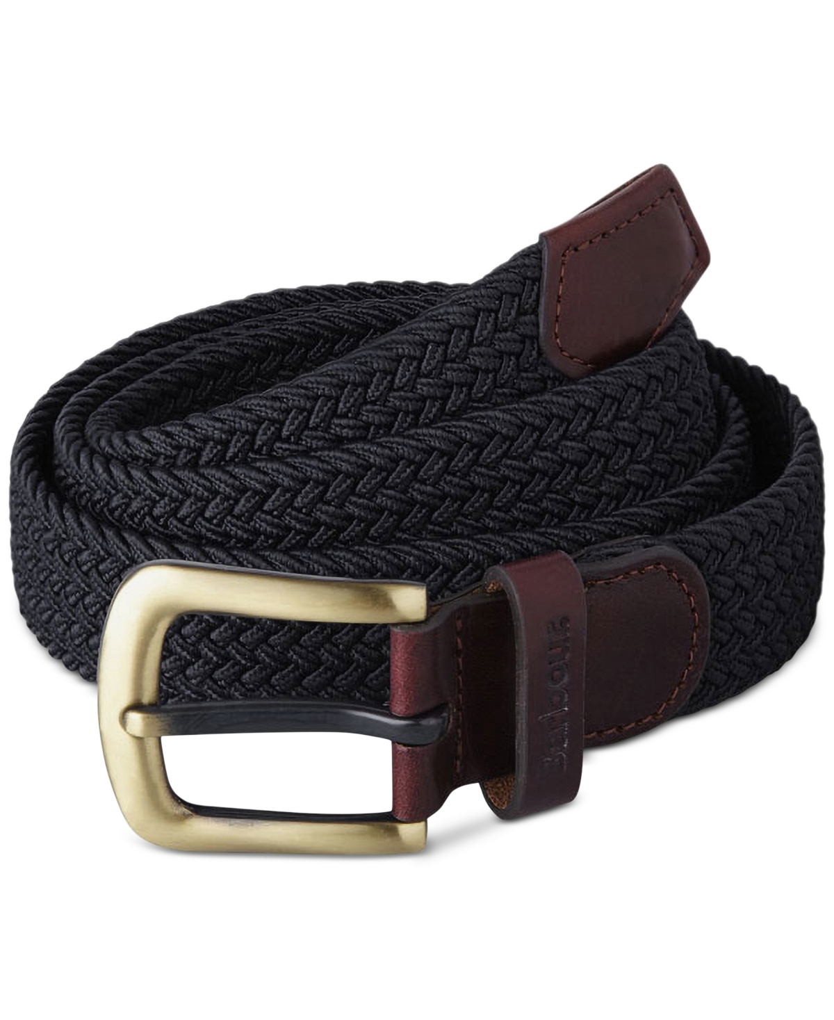 Men's Stretch Webbing Belt with Faux-Leather Trim - Navy