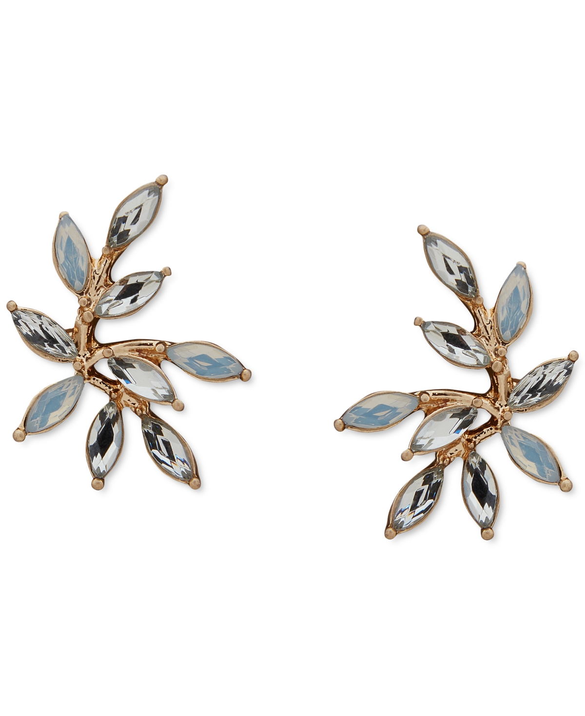 Lonna & Lilly Gold-tone Stone Leaf Statement Stud Earrings In White