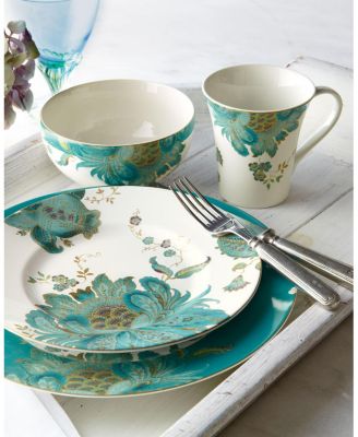 Eliza Teal 16-Pc. Dinnerware Set, Service for 4     