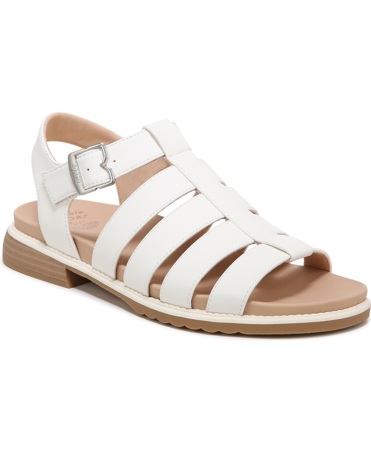 Shop Dr. Scholl's Women's A Ok Fisherman Sandals In White Faux Leather