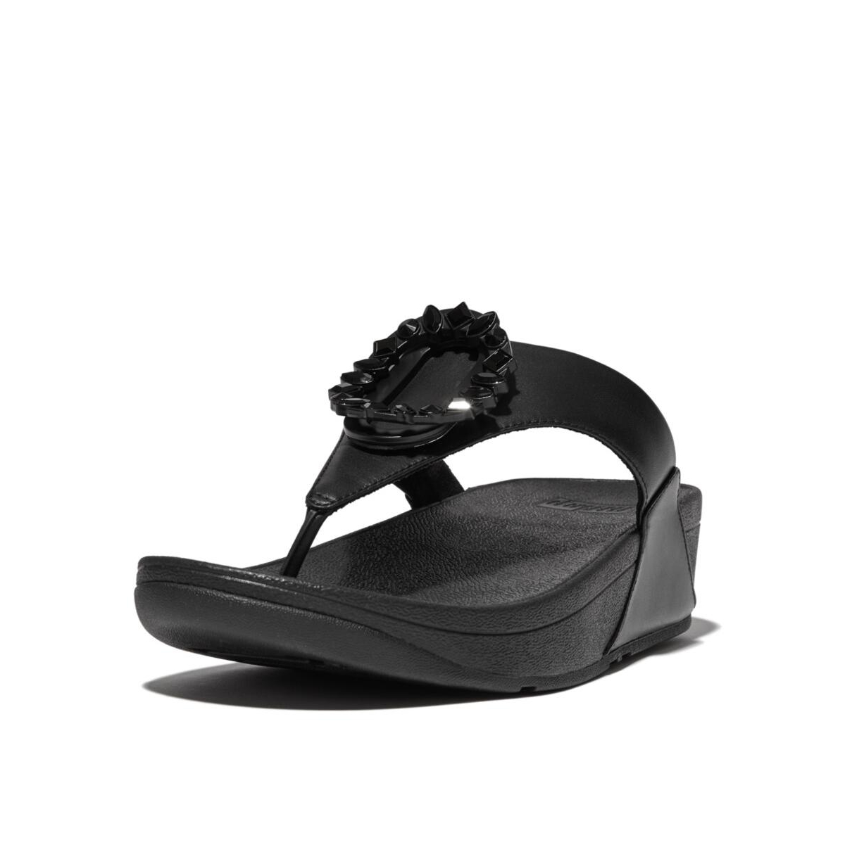 FitFlop Women's Lulu Crystal Circlet Leather Toe Post Sandals Women's Shoes