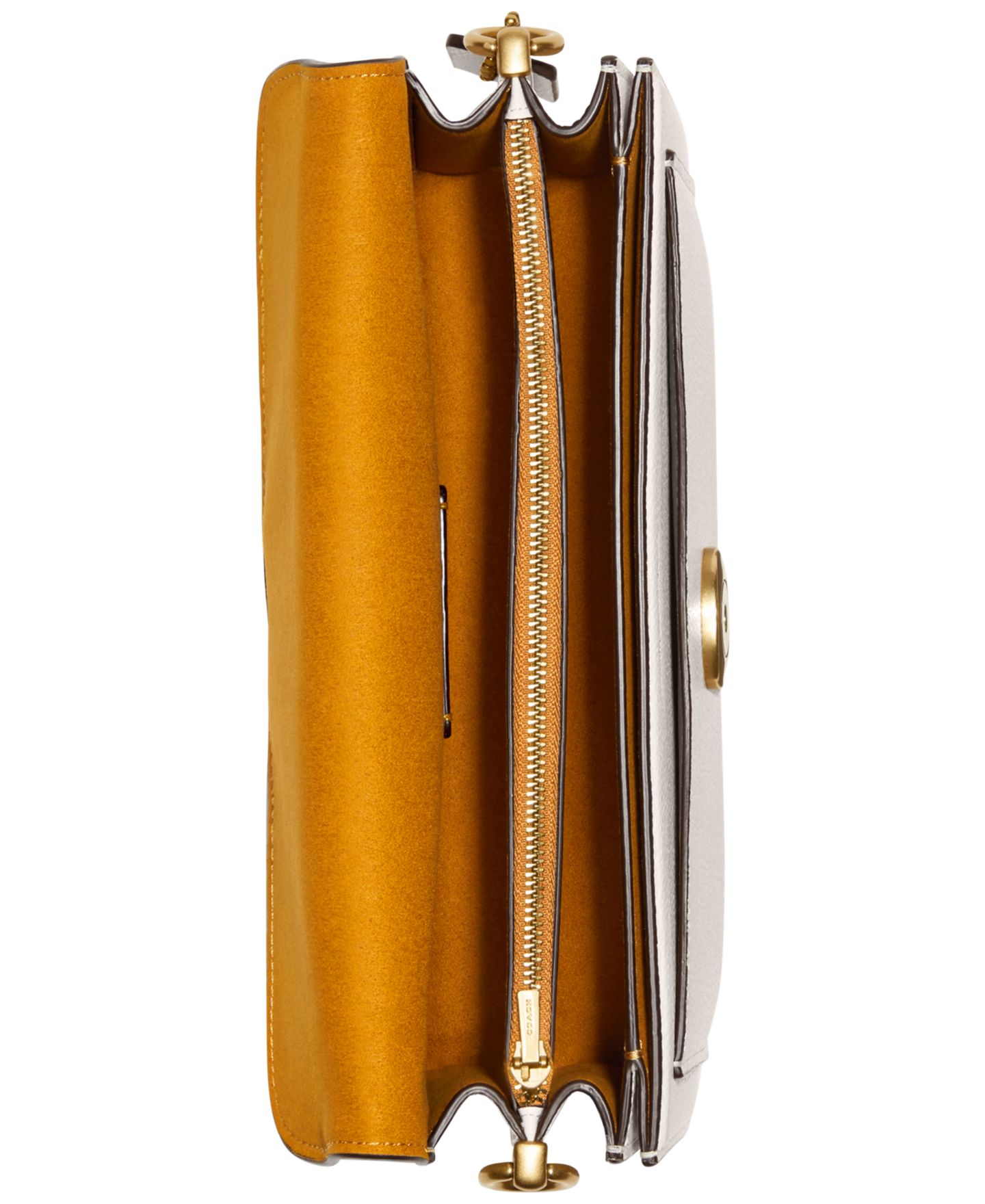 Женская сумка COACH Tabby Medium Polished Pebble Leather Shoulder 26, цвет: Латунный / Меловой — фото 7