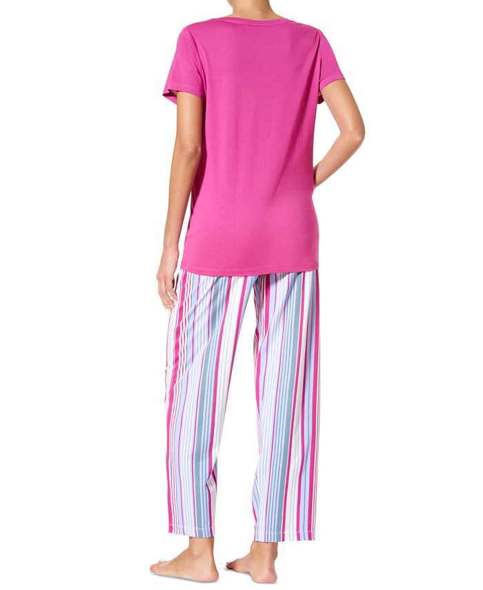 Hue Women's Side By Side Stripe Knit Pajama Pants Macy's