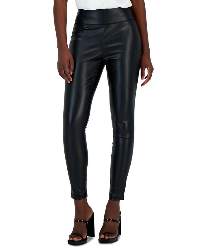 Womens Sexy High Waist Hip Lift Tight Pants Faux Leather Stretch