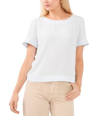 Vince Camuto - Women's Woven Crewneck Short-Sleeve T-Shirt
