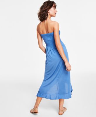 Women's Strapless High-Low Dress Cover-Up