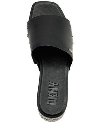 DKNY Alvy Studded Platform Wedge Slide Sandals - Macy's