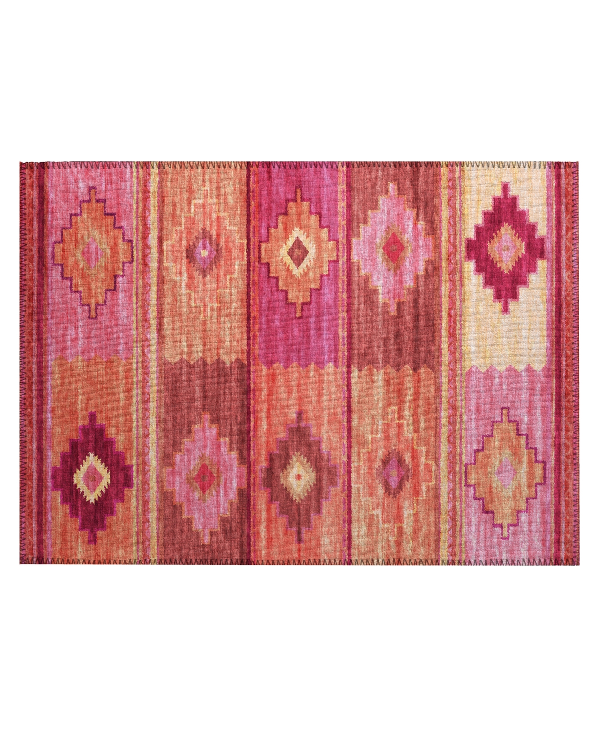 D Style Phoenix Ph1 1'8" X 2'6" Area Rug In Rose