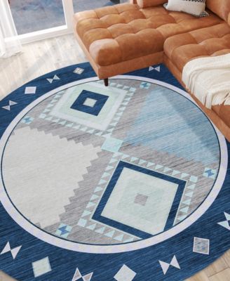 Phoenix Washable PH2 8' x 8' Round Area Rug