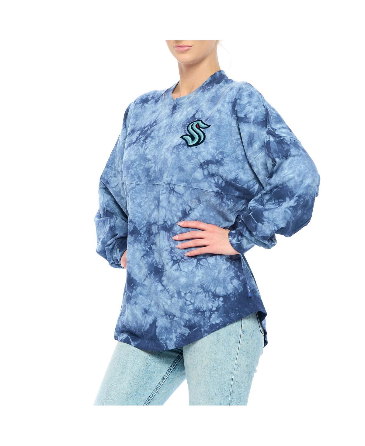 Fanatics Branded Navy Nashville Predators Crystal-dye Long Sleeve T-shirt In Deep Sea Blue