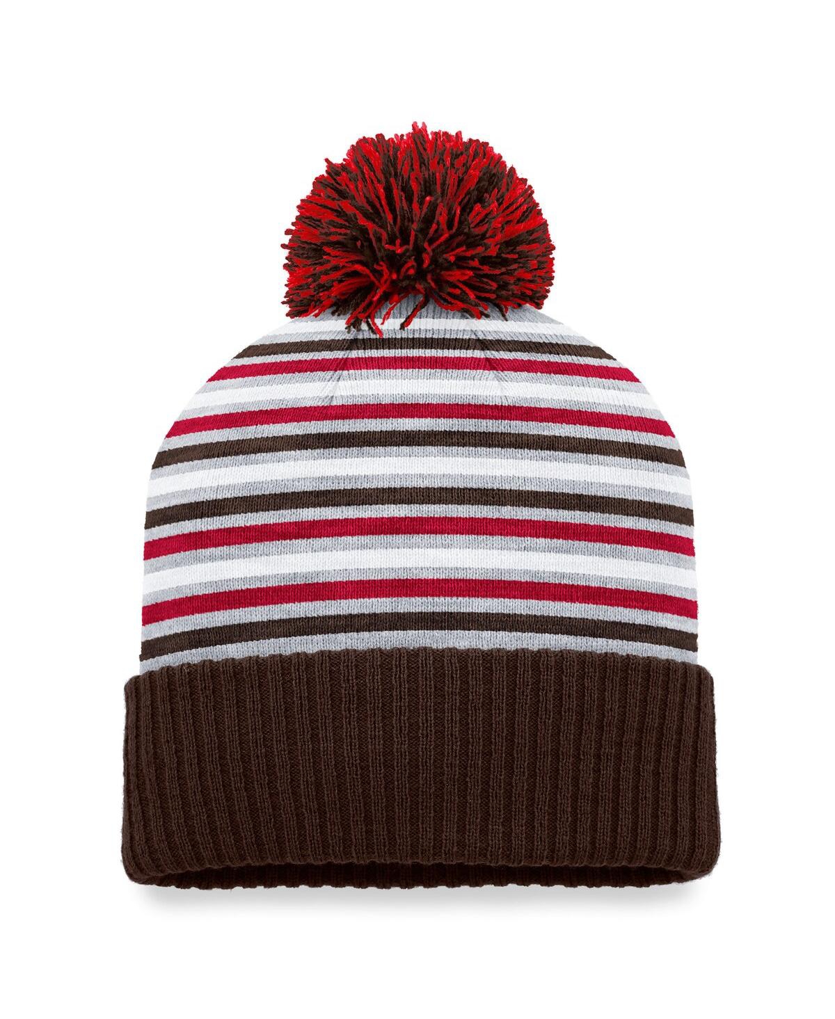 Top Of The World Brown Brown Bears Dash Cuffed Knit Hat With Pom In Brown