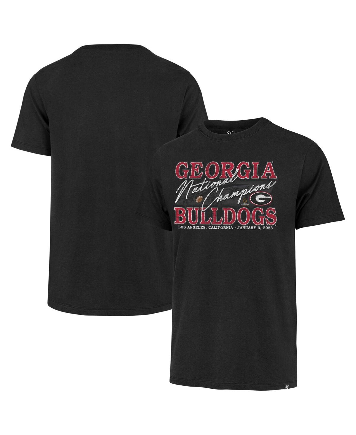 Shop 47 Brand Men's ' Black Georgia Bulldogs College Football Playoff 2022 National Champions Script T-shi