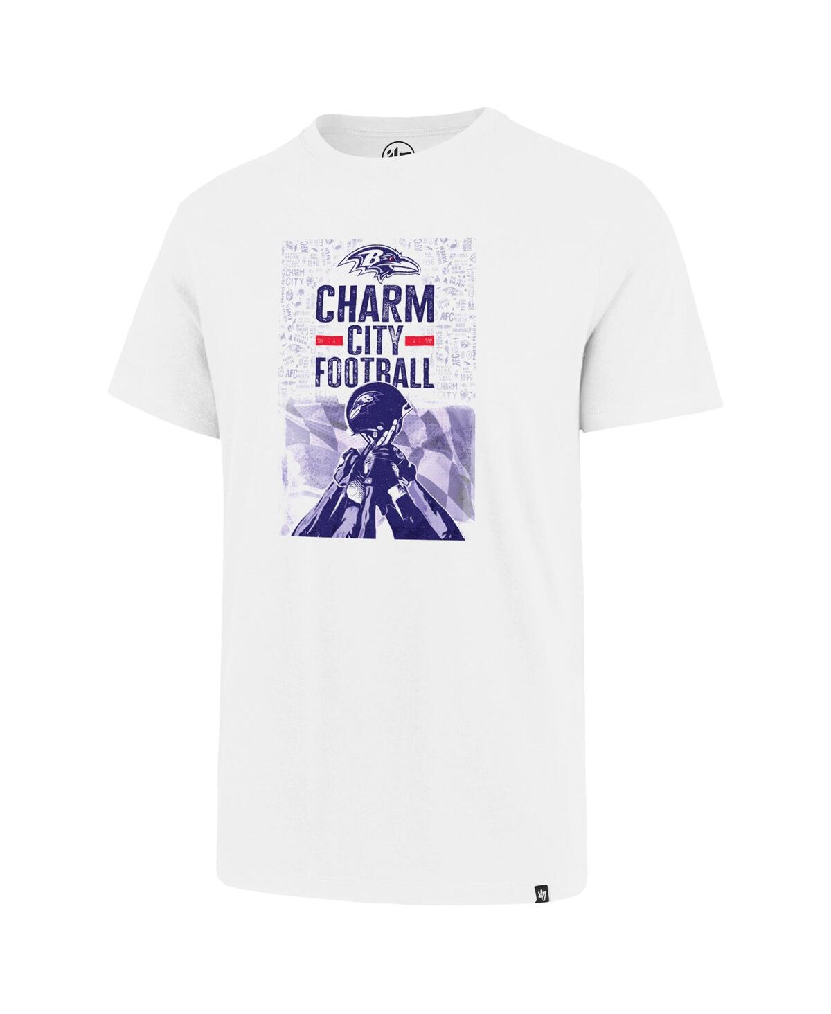 Shop 47 Brand Men's ' White Baltimore Ravens Charm City Football T-shirt