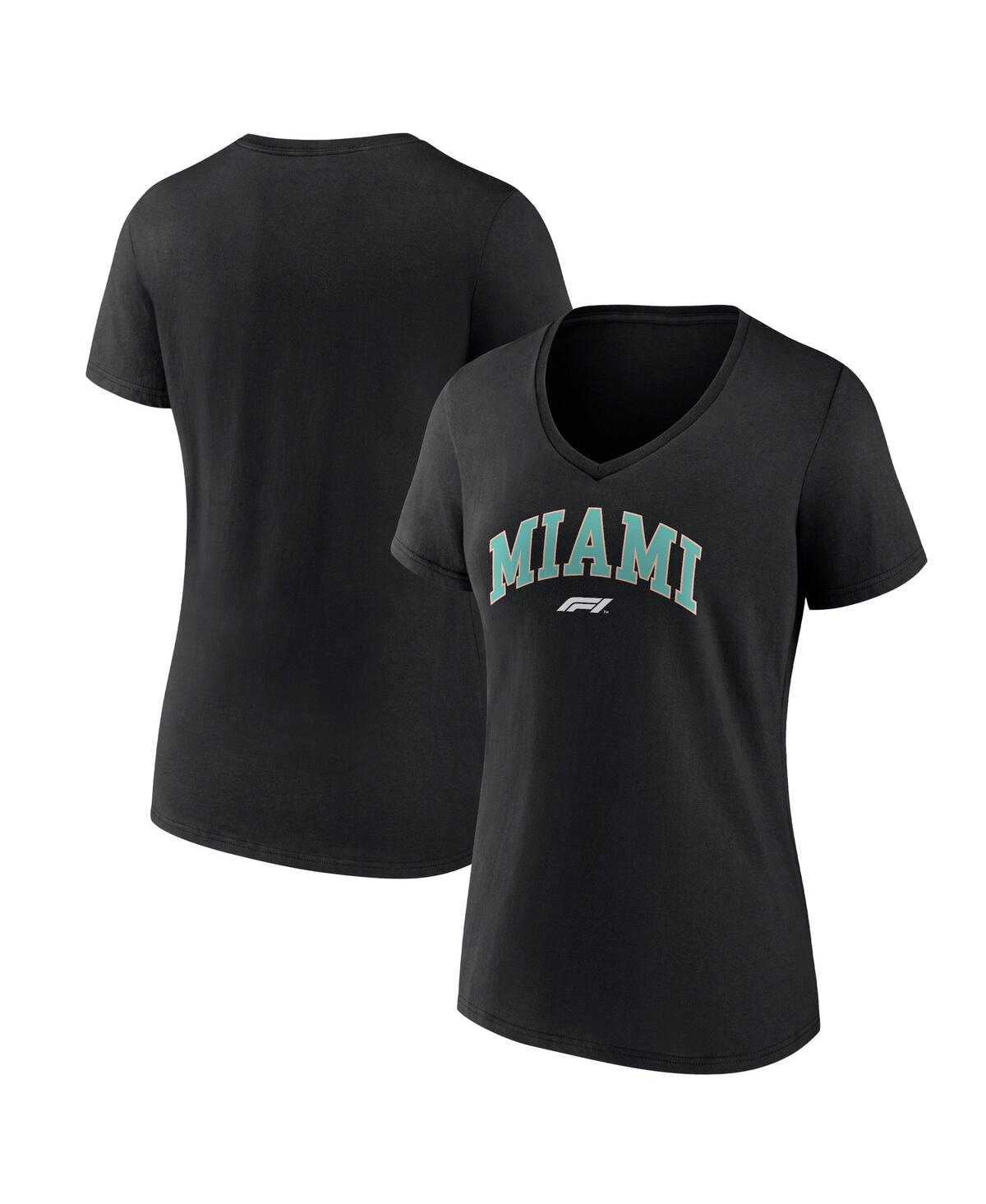 Women's FanaticsFormula 1 Miami Grand Prix V-Neck T-shirt - Black