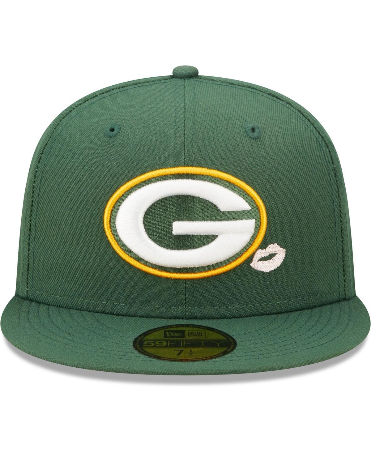 NEW ERA MEN'S NEW ERA GREEN GREEN BAY PACKERS LIPS 59FIFTY FITTED HAT 