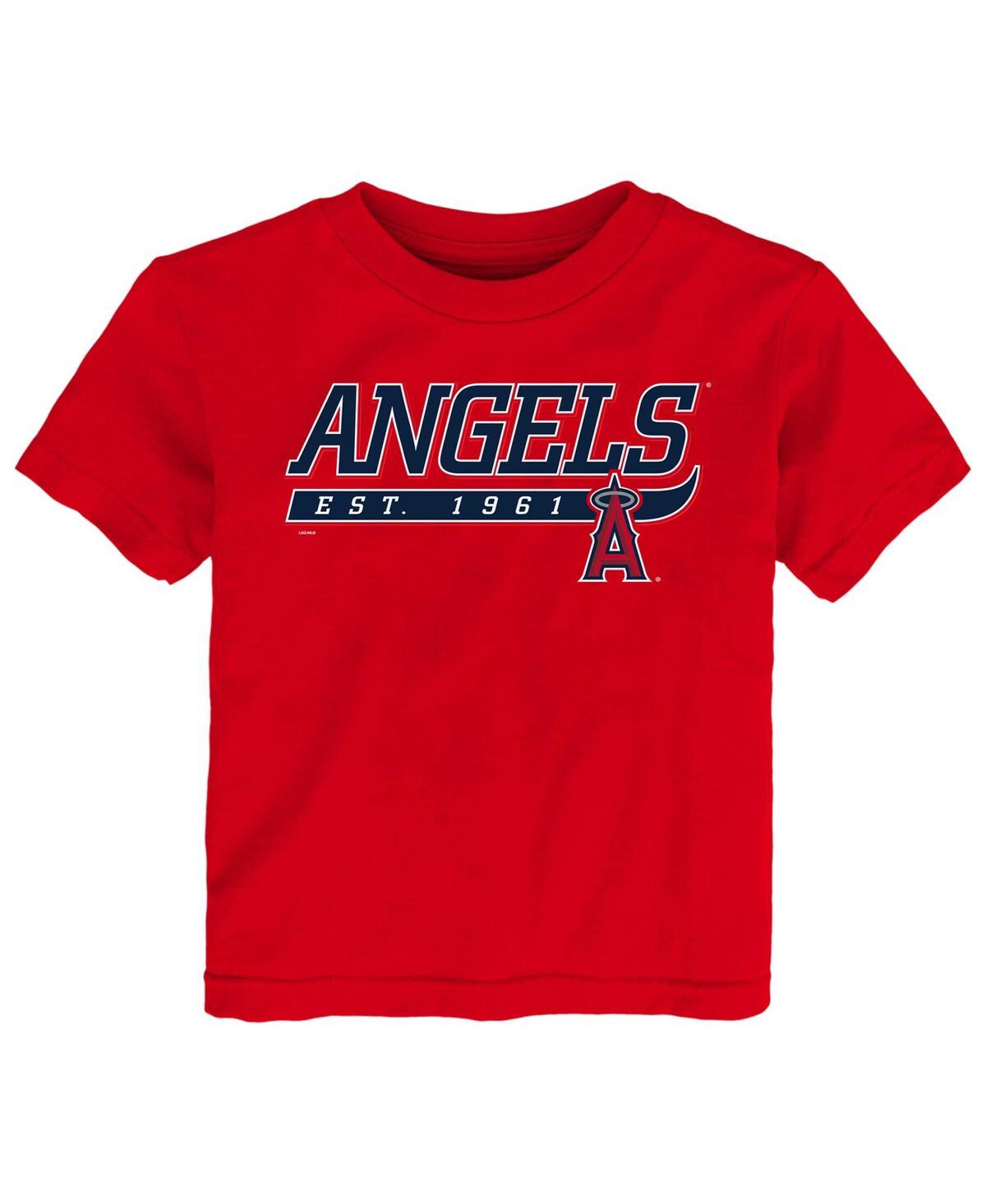 Outerstuff Babies' Toddler Boys And Girls Red Los Angeles Angels Take The Lead T-shirt