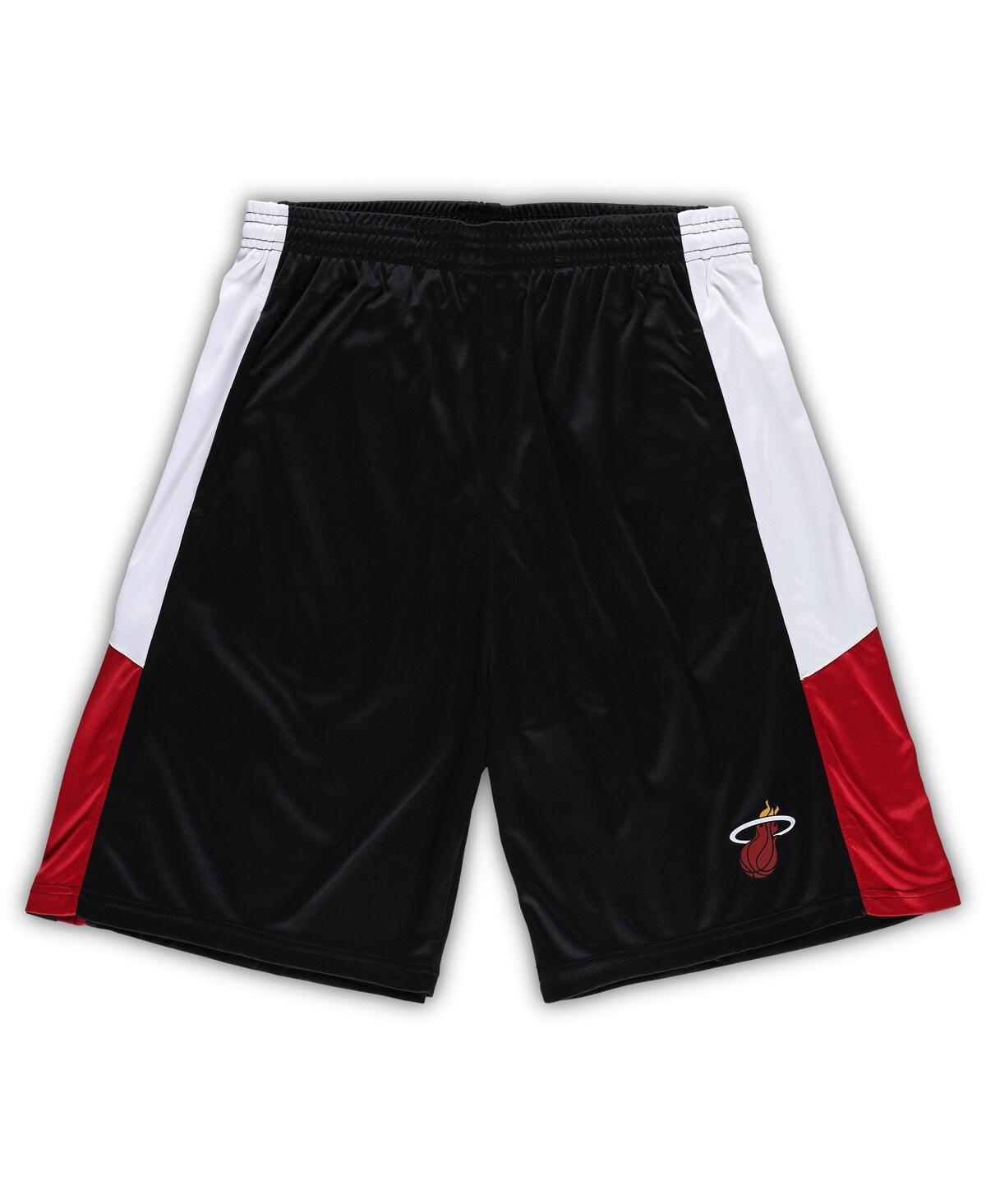 Shop Fanatics Men's  Black Miami Heat Big And Tall Champion Rush Practice Shorts