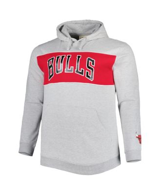 Men's Heather Gray Chicago Bulls Big and Tall Wordmark Pullover Hoodie