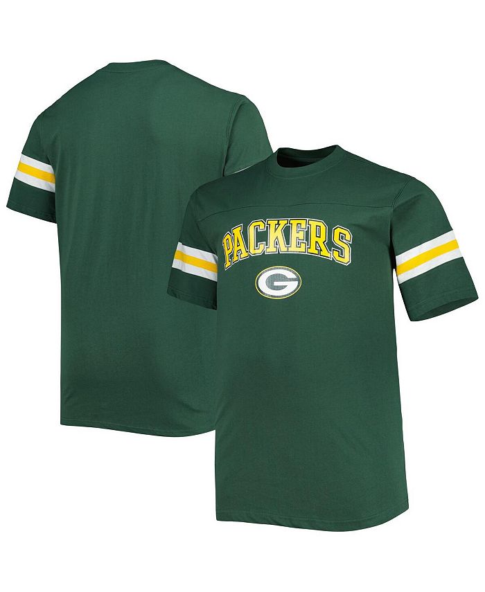 Profile Men's Green Green Bay Packers Big and Tall Arm Stripe T-shirt ...