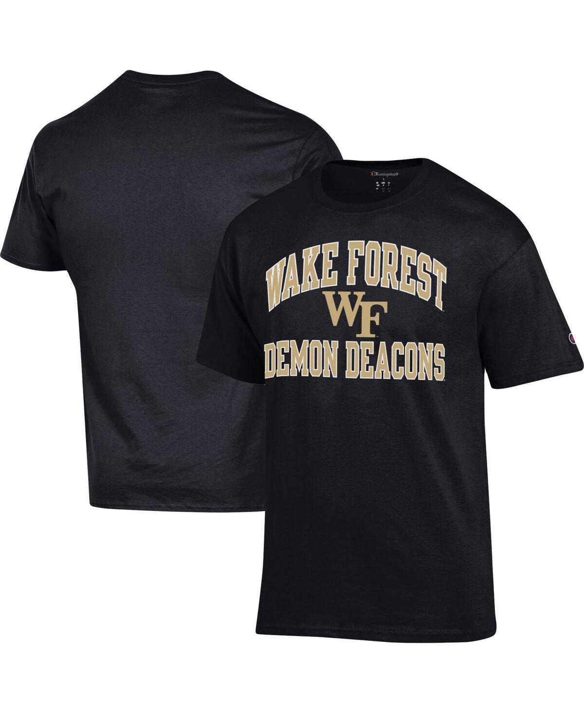 Champion Men's  Black Wake Forest Demon Deacons High Motor T-shirt In Black