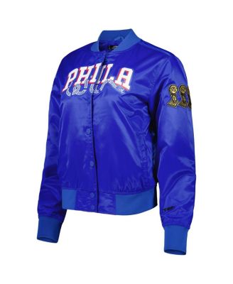 Women's Royal Philadelphia 76ers Classics Satin Full-Snap Jacket
