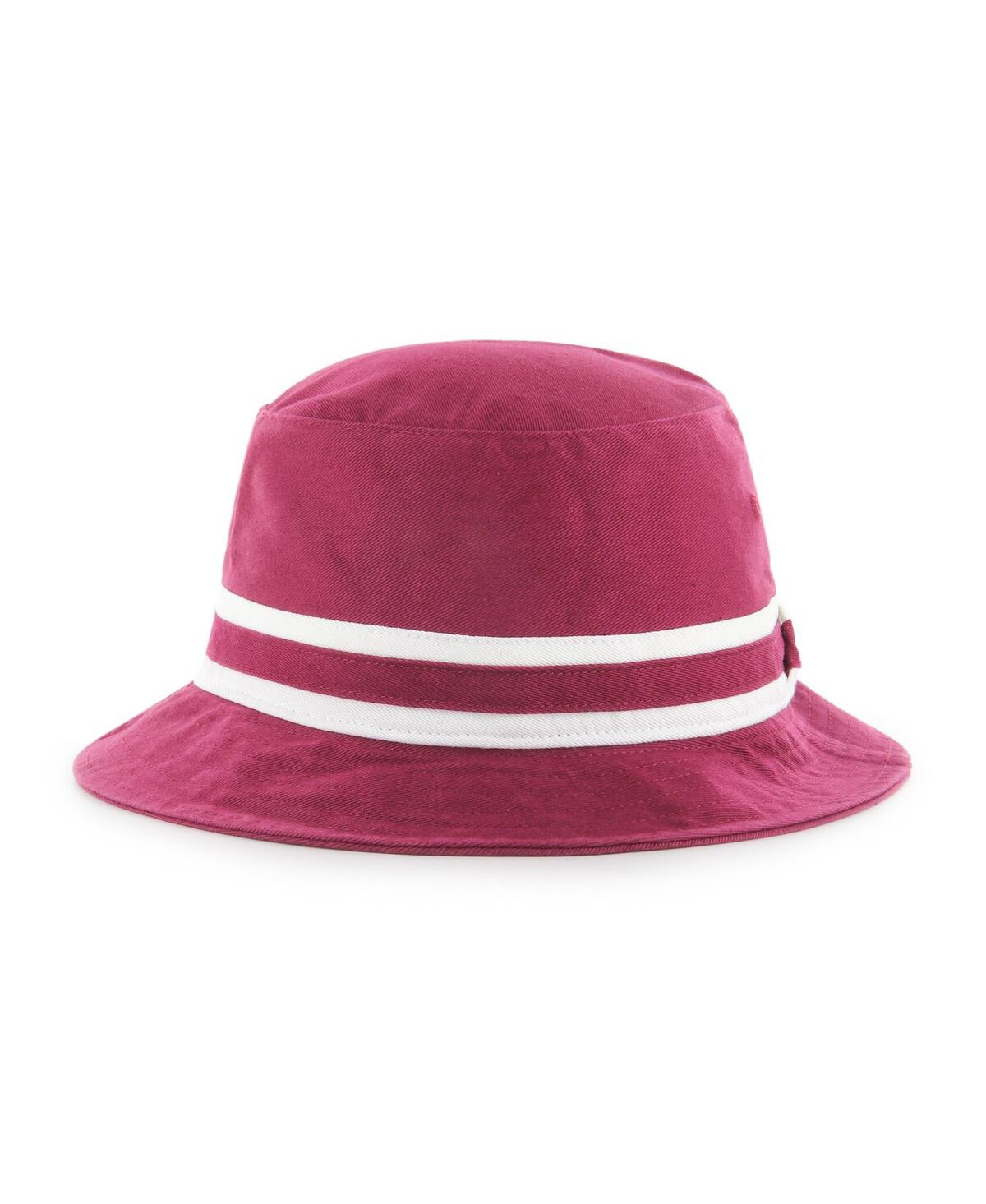 Shop 47 Brand Men's ' Burgundy Washington Commanders Striped Bucket Hat