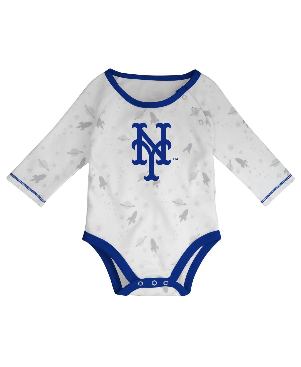 Newborn and Infant Boys and Girls White New York Mets Dream Team Bodysuit Hat and Footed Pants Set - White
