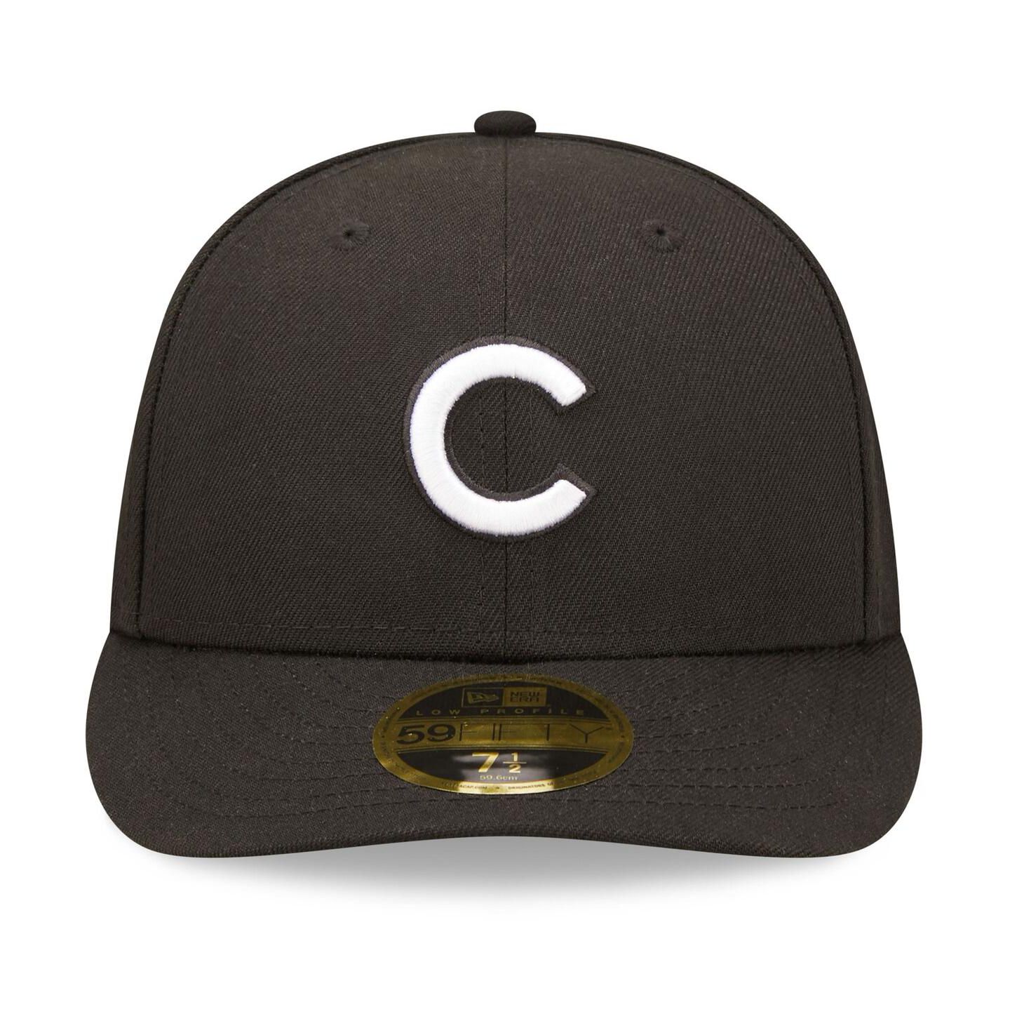 Мужская кепка New Era Chicago Cubs Black and White Low Profile 59FIFTY Fitted Hat — фото 2