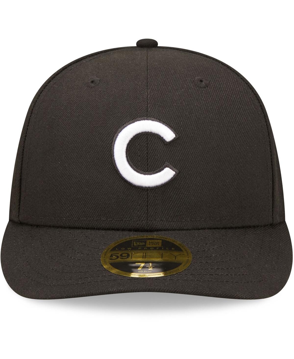 NEW ERA MEN'S NEW ERA CHICAGO CUBS BLACK AND WHITE LOW PROFILE 59FIFTY FITTED HAT 