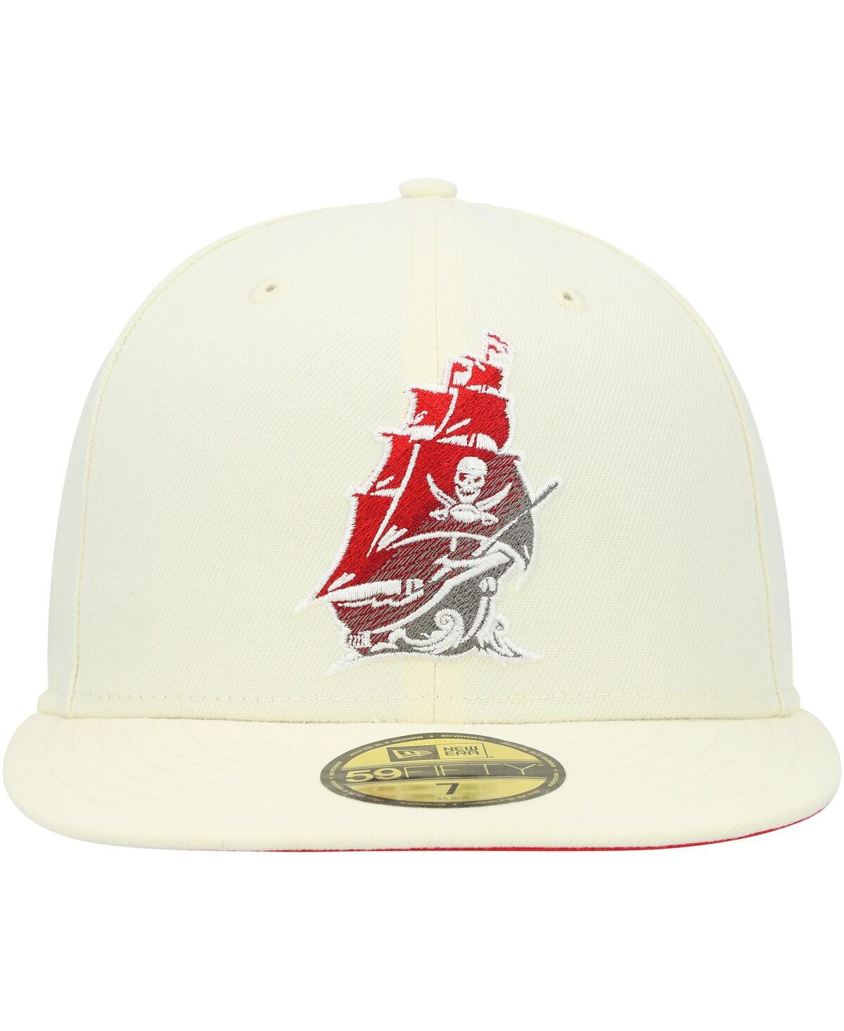 Shop New Era Men's  Cream Tampa Bay Buccaneers Chrome Color Dim 59fifty Fitted Hat