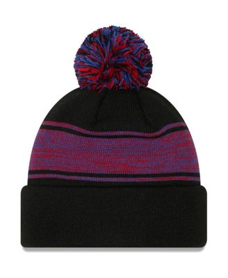 Men's Black Chicago Cubs Chilled Cuffed Knit Hat with Pom