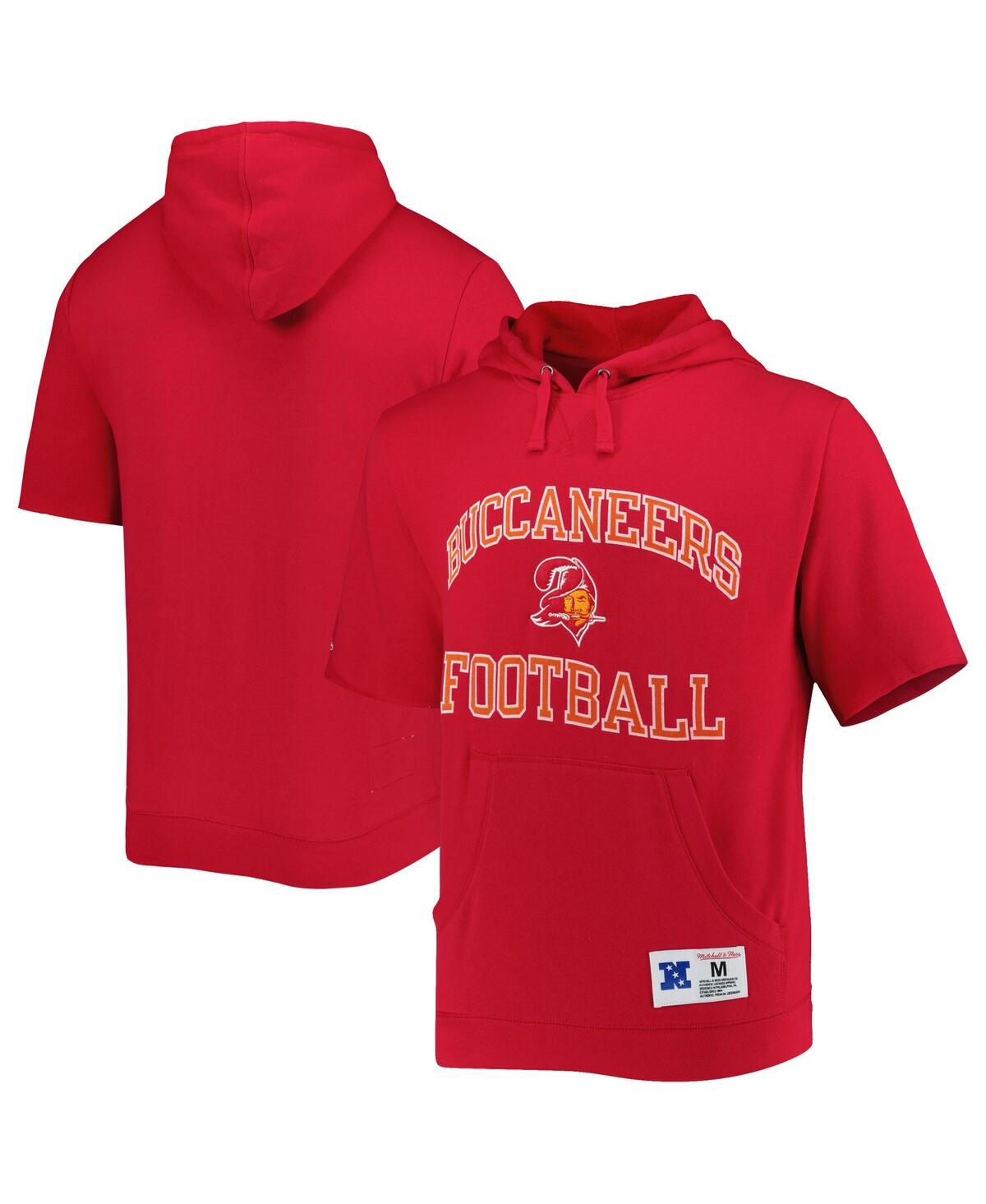 Mitchell & Ness Men's  Scarlet Tampa Bay Buccaneers Washed Short Sleeve Pullover Hoodie In Scarlet