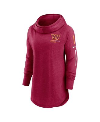 Women's Burgundy Washington Commanders Minimal Statement Raglan Funnel Neck Pullover Hoodie