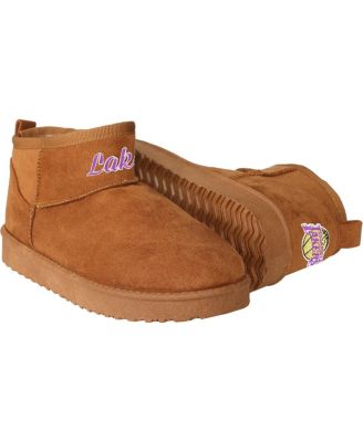 Women's Brown Los Angeles Lakers Team Logo Fuzzy Fan Boots