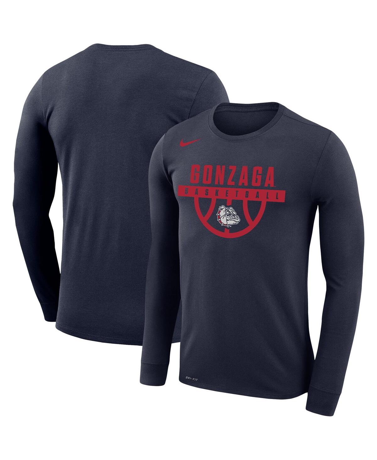 Men's NikeGonzaga Bulldogs Basketball Drop Legend Long Sleeve Performance T-shirt - Navy