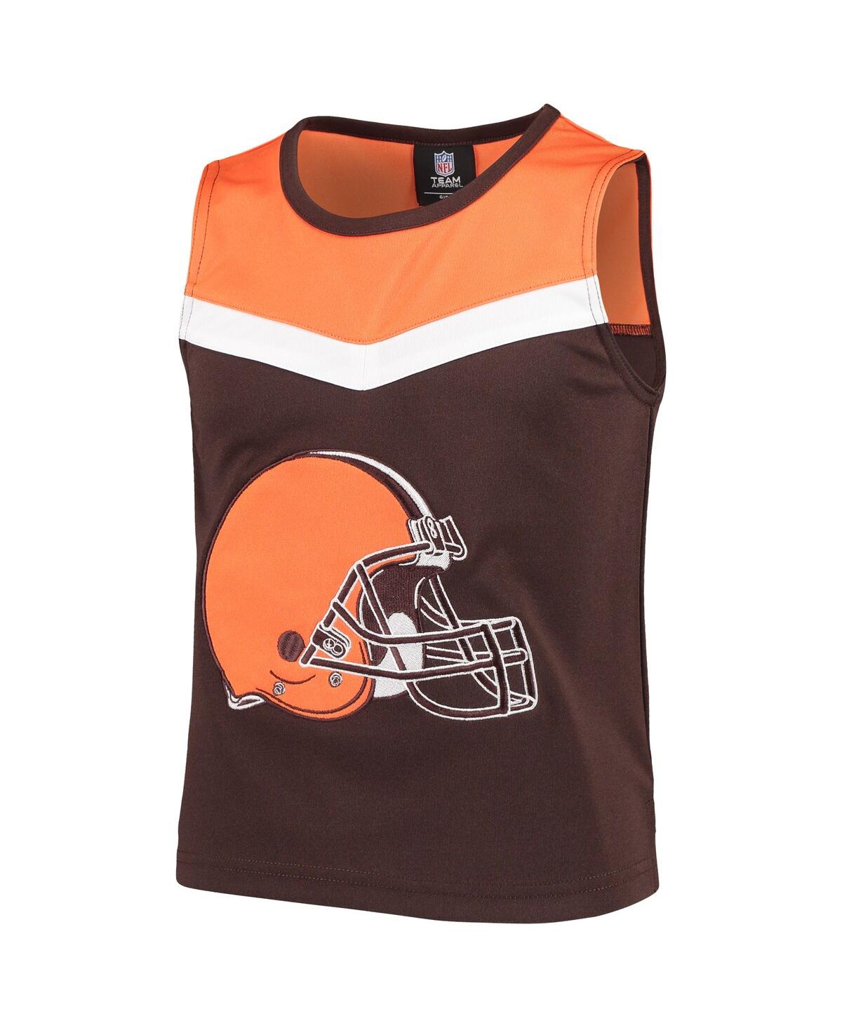 Shop Outerstuff Big Girls Brown, Orange Cleveland Browns Two-piece Spirit Cheerleader Set In Brown,orange