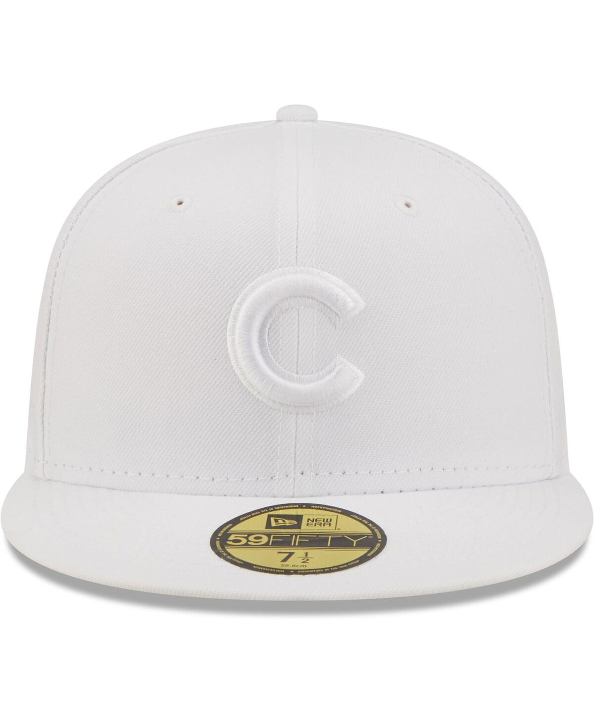 Shop New Era Men's  Chicago Cubs White On White 59fifty Fitted Hat
