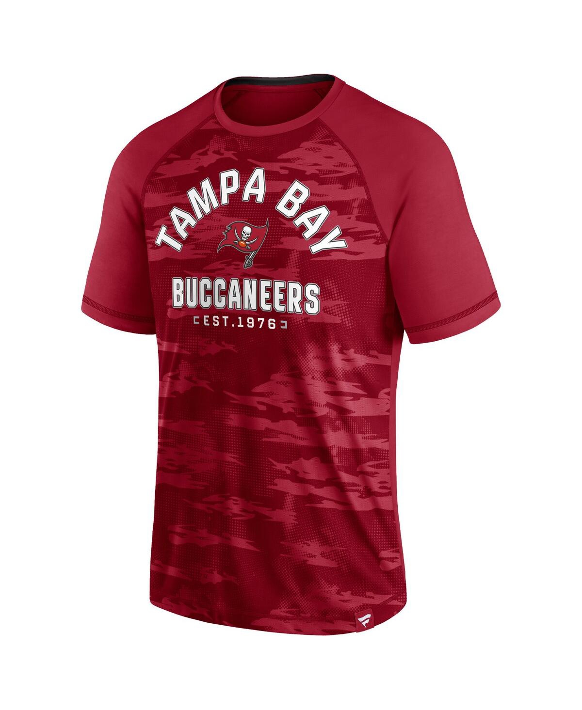 Shop Fanatics Men's  Red Tampa Bay Buccaneers Hail Mary Raglan T-shirt