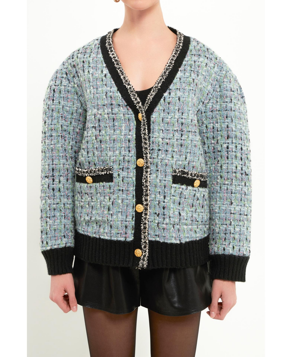 endless rose Women's Boucle Cardigan
