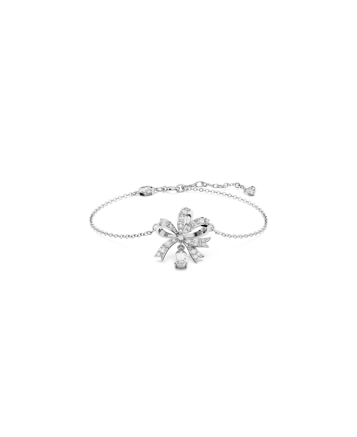 Swarovski Crystal Bow Small Volta Necklace In Silver
