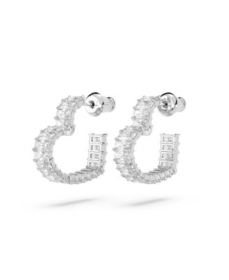 Crystal Heart Small Matrix Hoop Earrings