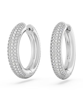 Crystal Pave Dextera Hoop Earrings