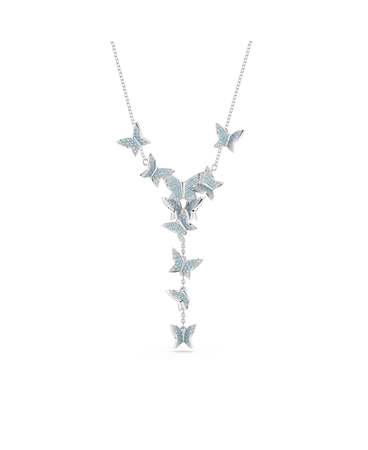 Shop Swarovski Crystal Butterfly Lilia Y Necklace In Blue