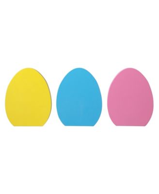 7.5" H Easter Wooden Easter Egg Table Decor, Set of 3